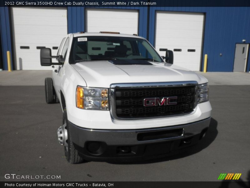 Summit White / Dark Titanium 2012 GMC Sierra 3500HD Crew Cab Dually Chassis