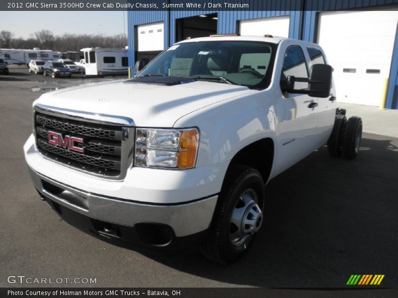 Summit White / Dark Titanium 2012 GMC Sierra 3500HD Crew Cab Dually Chassis