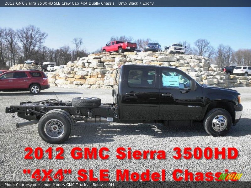 Onyx Black / Ebony 2012 GMC Sierra 3500HD SLE Crew Cab 4x4 Dually Chassis