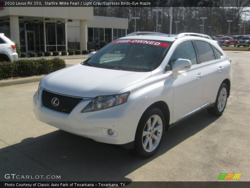 Starfire White Pearl / Light Gray/Espresso Birds-Eye Maple 2010 Lexus RX 350