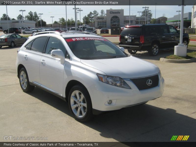 Starfire White Pearl / Light Gray/Espresso Birds-Eye Maple 2010 Lexus RX 350