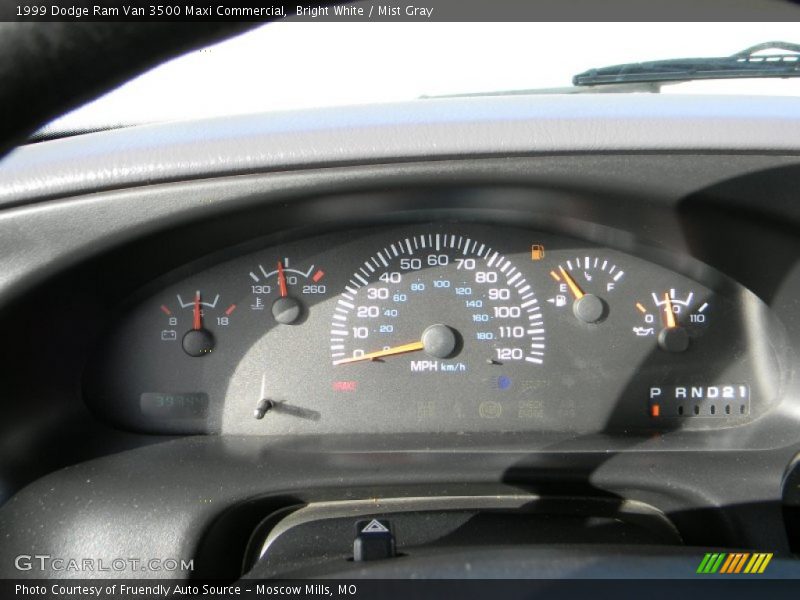 Bright White / Mist Gray 1999 Dodge Ram Van 3500 Maxi Commercial