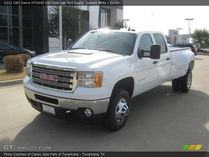 Summit White / Ebony 2012 GMC Sierra 3500HD SLE Crew Cab 4x4 Dually