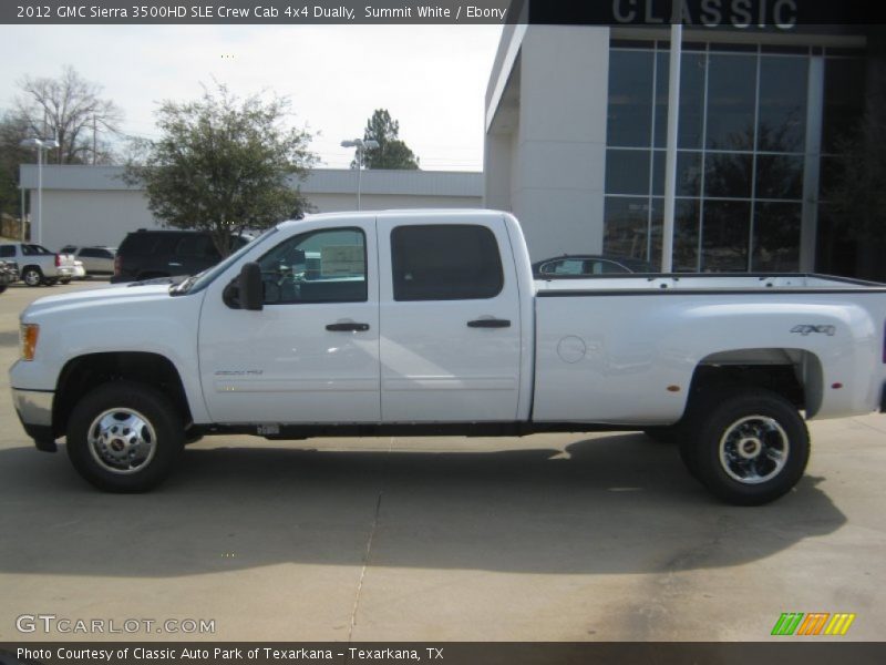 Summit White / Ebony 2012 GMC Sierra 3500HD SLE Crew Cab 4x4 Dually
