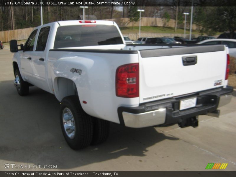 Summit White / Ebony 2012 GMC Sierra 3500HD SLE Crew Cab 4x4 Dually