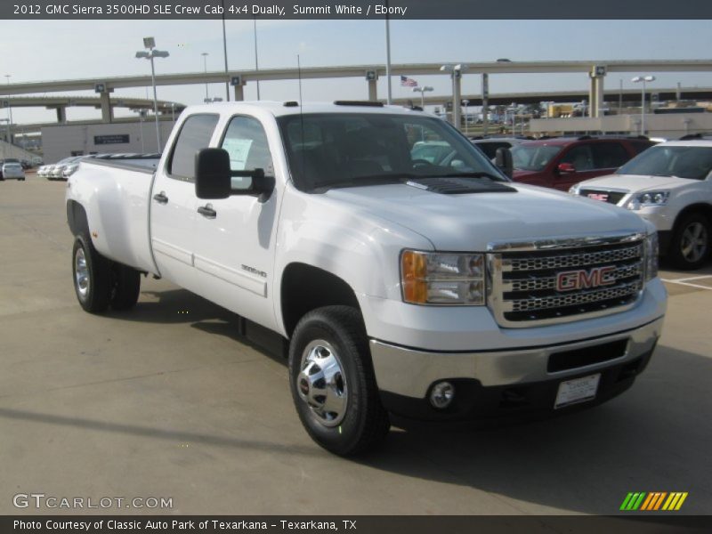 Summit White / Ebony 2012 GMC Sierra 3500HD SLE Crew Cab 4x4 Dually