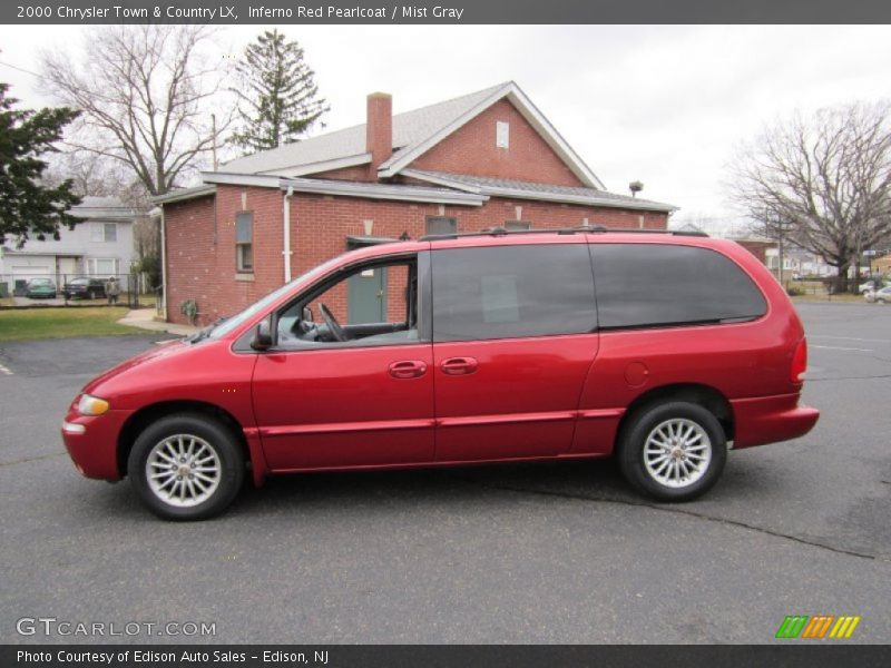 Inferno Red Pearlcoat / Mist Gray 2000 Chrysler Town & Country LX