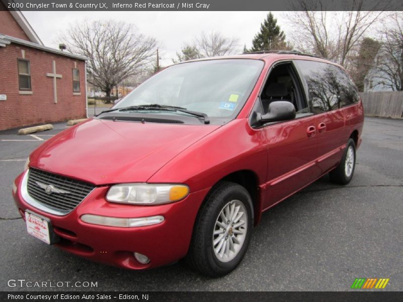 Inferno Red Pearlcoat / Mist Gray 2000 Chrysler Town & Country LX