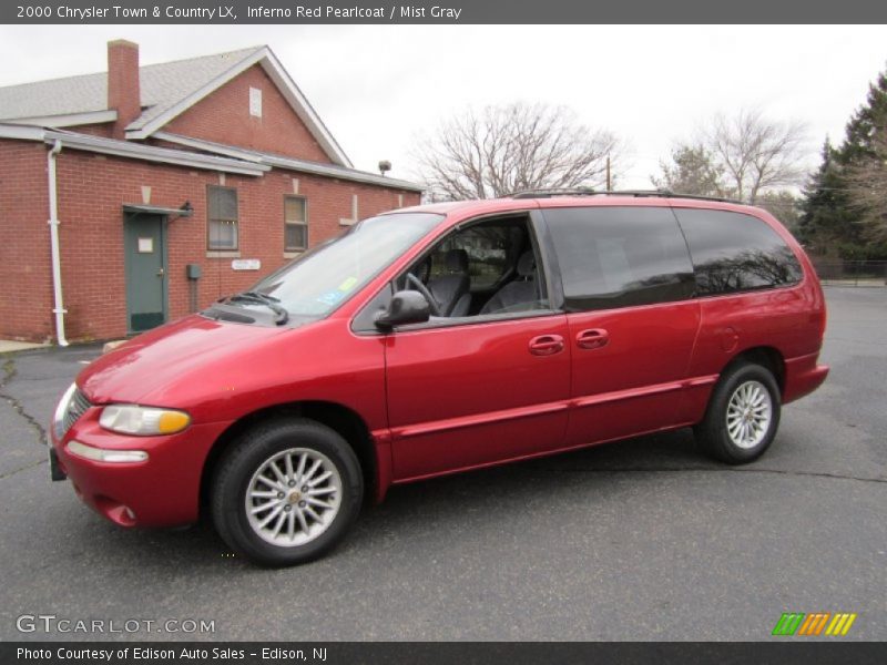 Inferno Red Pearlcoat / Mist Gray 2000 Chrysler Town & Country LX