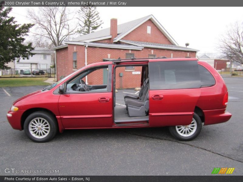 Inferno Red Pearlcoat / Mist Gray 2000 Chrysler Town & Country LX