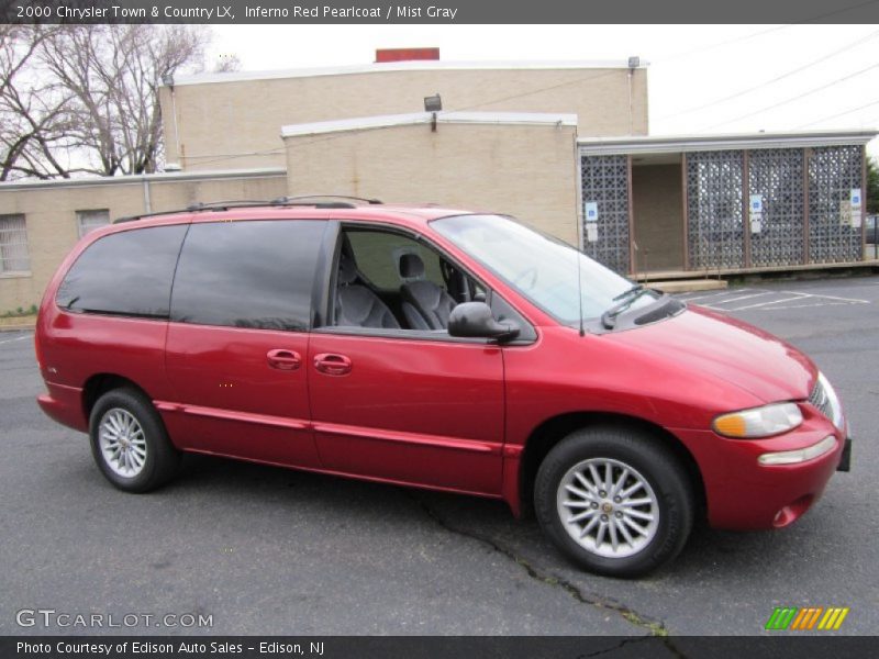 Inferno Red Pearlcoat / Mist Gray 2000 Chrysler Town & Country LX
