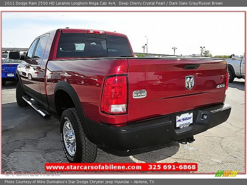 Deep Cherry Crystal Pearl / Dark Slate Gray/Russet Brown 2011 Dodge Ram 2500 HD Laramie Longhorn Mega Cab 4x4