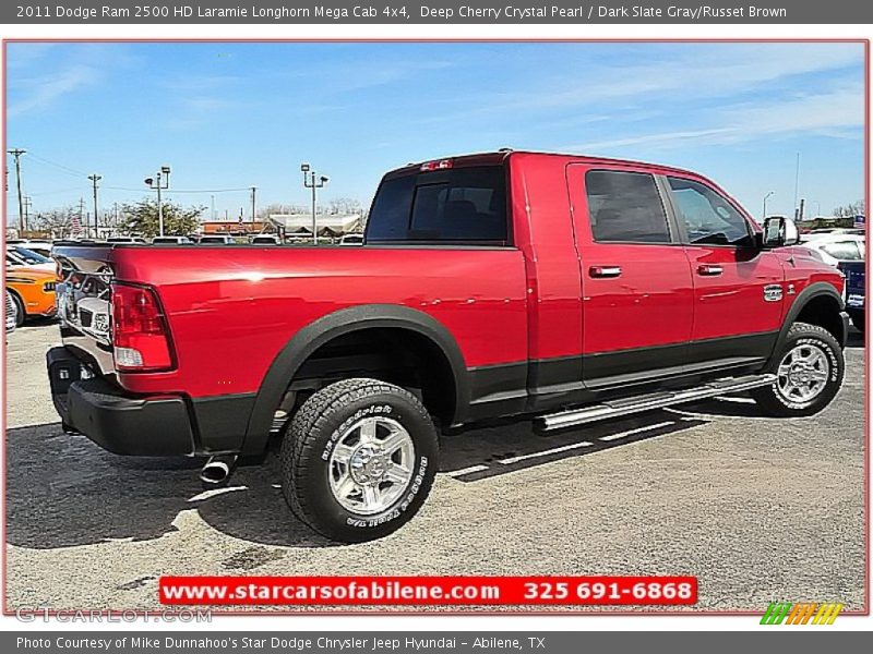 Deep Cherry Crystal Pearl / Dark Slate Gray/Russet Brown 2011 Dodge Ram 2500 HD Laramie Longhorn Mega Cab 4x4