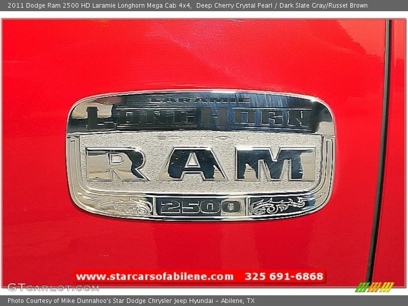Deep Cherry Crystal Pearl / Dark Slate Gray/Russet Brown 2011 Dodge Ram 2500 HD Laramie Longhorn Mega Cab 4x4
