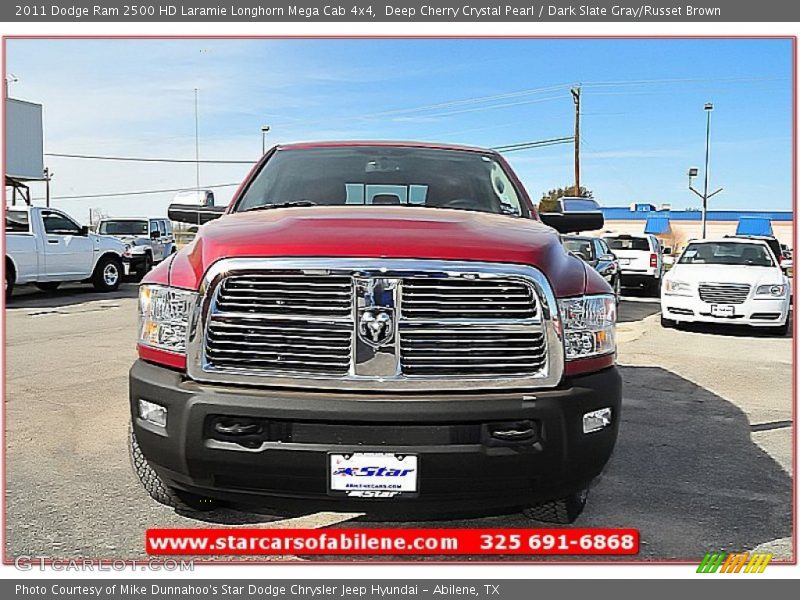 Deep Cherry Crystal Pearl / Dark Slate Gray/Russet Brown 2011 Dodge Ram 2500 HD Laramie Longhorn Mega Cab 4x4