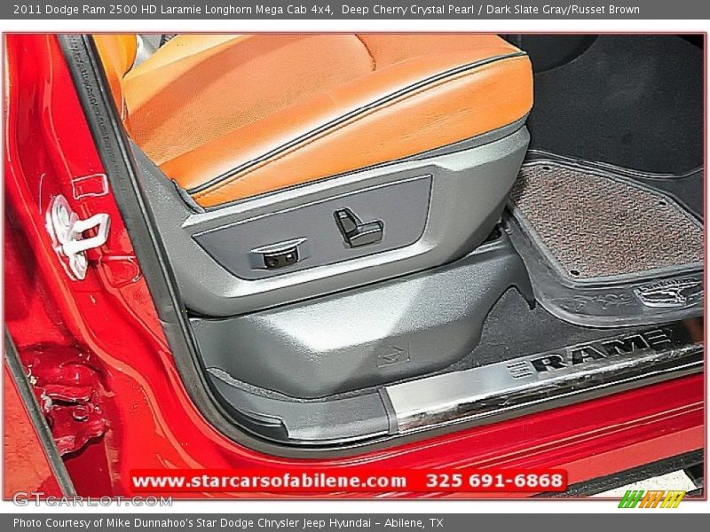 Deep Cherry Crystal Pearl / Dark Slate Gray/Russet Brown 2011 Dodge Ram 2500 HD Laramie Longhorn Mega Cab 4x4