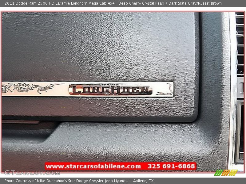Deep Cherry Crystal Pearl / Dark Slate Gray/Russet Brown 2011 Dodge Ram 2500 HD Laramie Longhorn Mega Cab 4x4