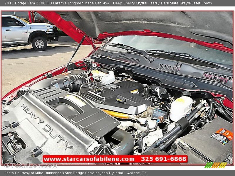 Deep Cherry Crystal Pearl / Dark Slate Gray/Russet Brown 2011 Dodge Ram 2500 HD Laramie Longhorn Mega Cab 4x4
