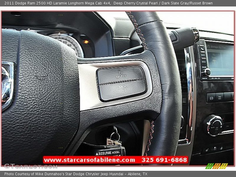 Deep Cherry Crystal Pearl / Dark Slate Gray/Russet Brown 2011 Dodge Ram 2500 HD Laramie Longhorn Mega Cab 4x4