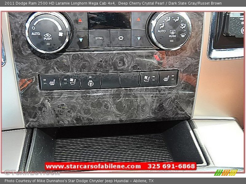 Deep Cherry Crystal Pearl / Dark Slate Gray/Russet Brown 2011 Dodge Ram 2500 HD Laramie Longhorn Mega Cab 4x4
