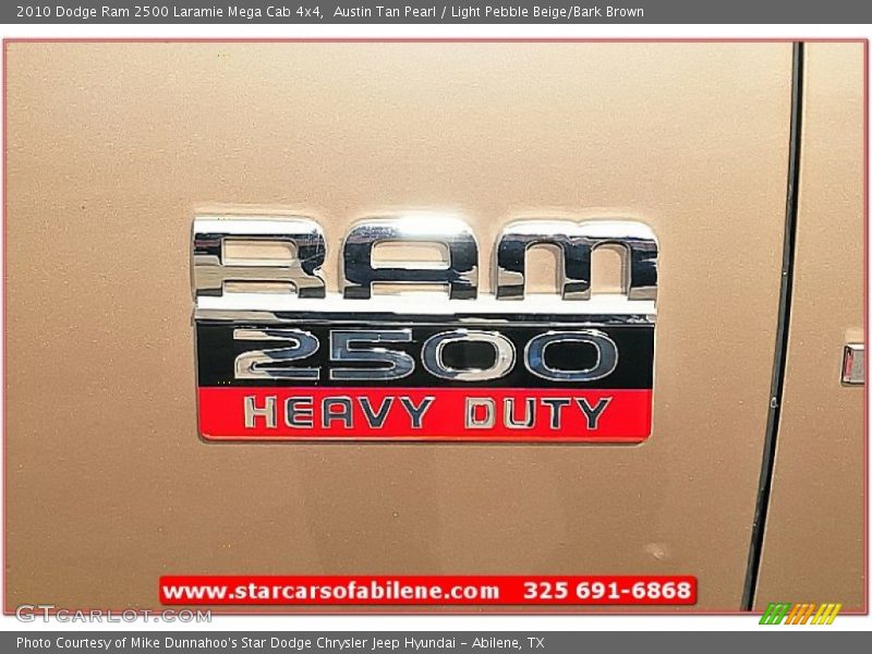 Austin Tan Pearl / Light Pebble Beige/Bark Brown 2010 Dodge Ram 2500 Laramie Mega Cab 4x4