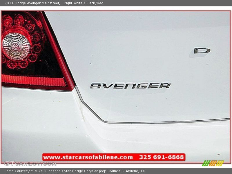 Bright White / Black/Red 2011 Dodge Avenger Mainstreet