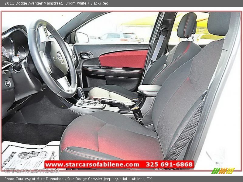 Bright White / Black/Red 2011 Dodge Avenger Mainstreet