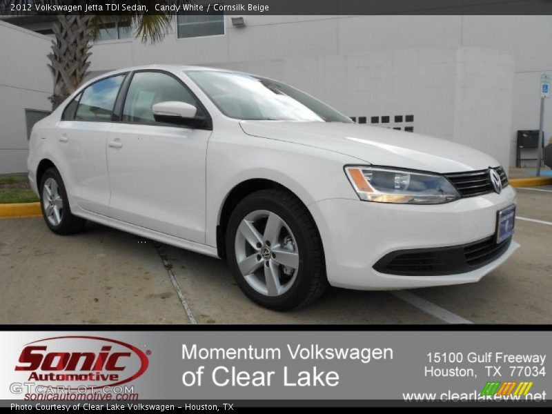 Candy White / Cornsilk Beige 2012 Volkswagen Jetta TDI Sedan