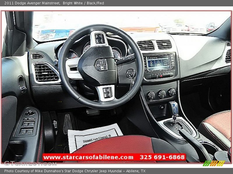 Bright White / Black/Red 2011 Dodge Avenger Mainstreet