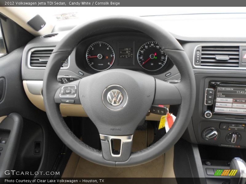 Candy White / Cornsilk Beige 2012 Volkswagen Jetta TDI Sedan