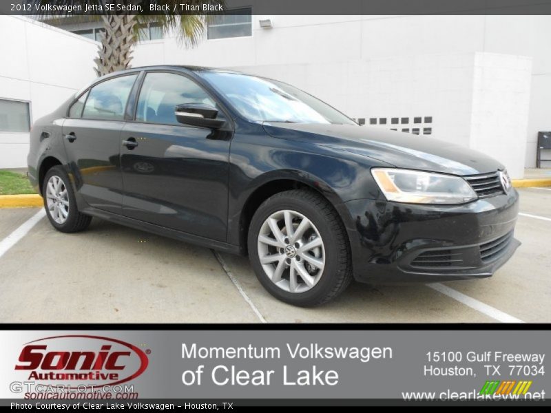 Black / Titan Black 2012 Volkswagen Jetta SE Sedan