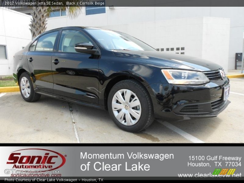 Black / Cornsilk Beige 2012 Volkswagen Jetta SE Sedan