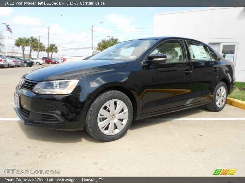 Black / Cornsilk Beige 2012 Volkswagen Jetta SE Sedan