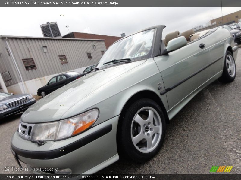 Sun Green Metallic / Warm Beige 2000 Saab 9-3 SE Convertible