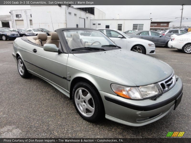 Sun Green Metallic / Warm Beige 2000 Saab 9-3 SE Convertible