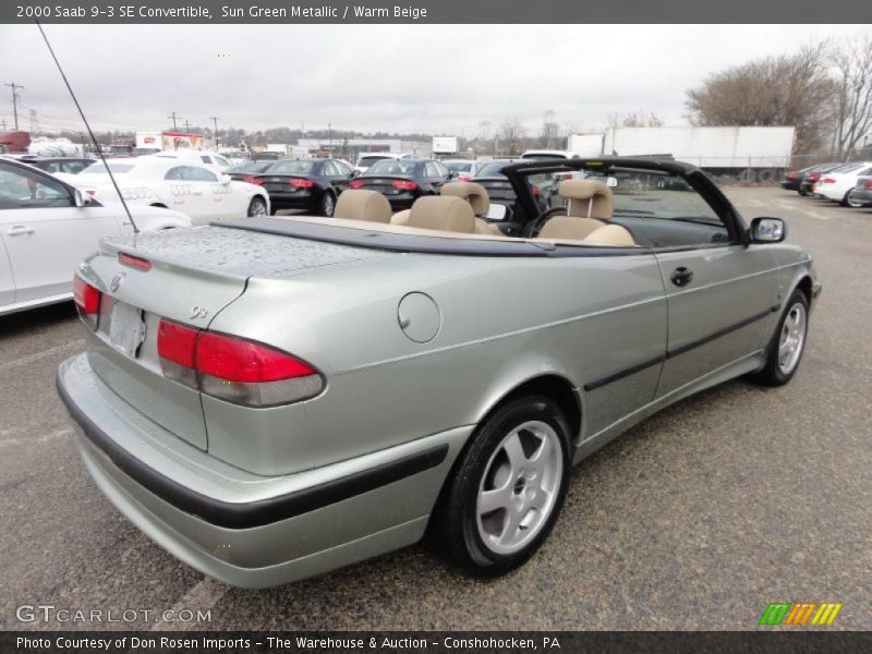 Sun Green Metallic / Warm Beige 2000 Saab 9-3 SE Convertible