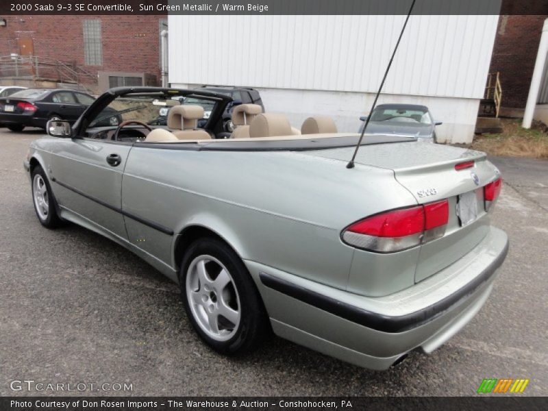 Sun Green Metallic / Warm Beige 2000 Saab 9-3 SE Convertible