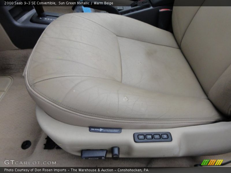 Sun Green Metallic / Warm Beige 2000 Saab 9-3 SE Convertible