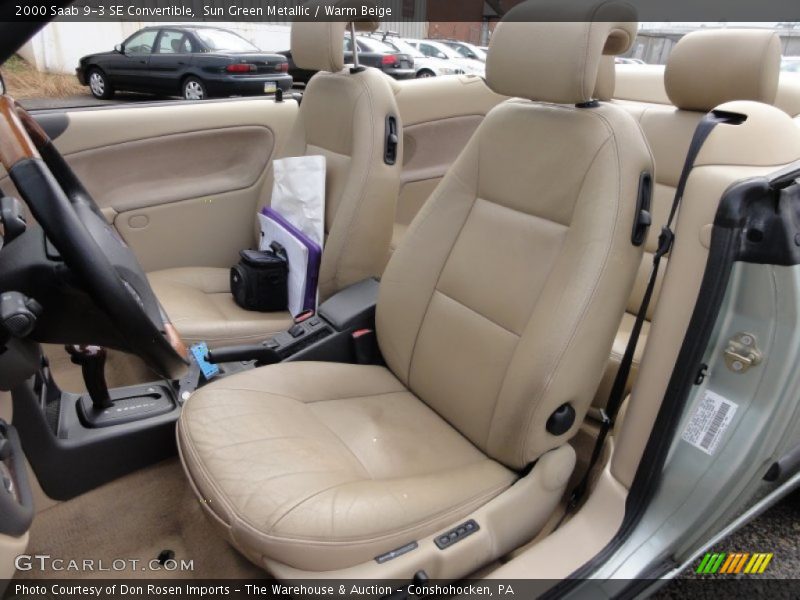 Sun Green Metallic / Warm Beige 2000 Saab 9-3 SE Convertible