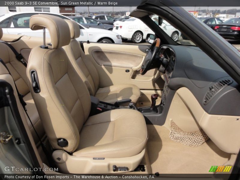 Sun Green Metallic / Warm Beige 2000 Saab 9-3 SE Convertible