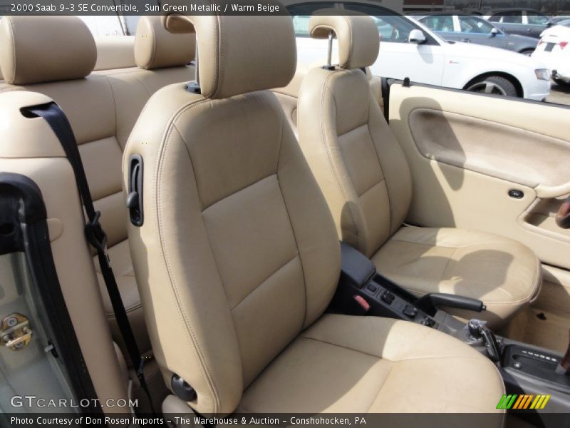 Sun Green Metallic / Warm Beige 2000 Saab 9-3 SE Convertible