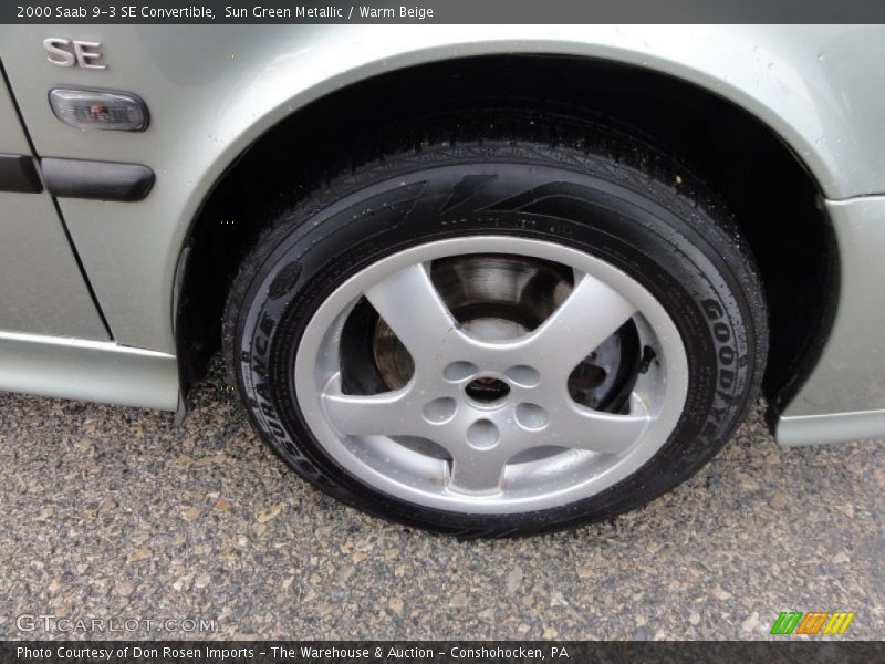 Sun Green Metallic / Warm Beige 2000 Saab 9-3 SE Convertible