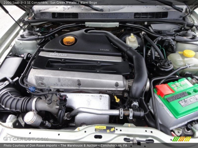 Sun Green Metallic / Warm Beige 2000 Saab 9-3 SE Convertible
