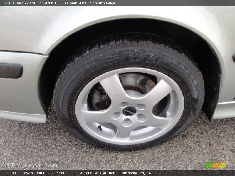 Sun Green Metallic / Warm Beige 2000 Saab 9-3 SE Convertible