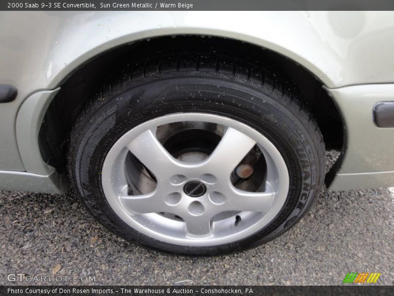 Sun Green Metallic / Warm Beige 2000 Saab 9-3 SE Convertible