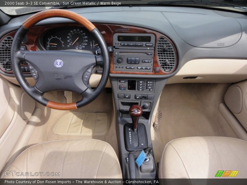 Sun Green Metallic / Warm Beige 2000 Saab 9-3 SE Convertible