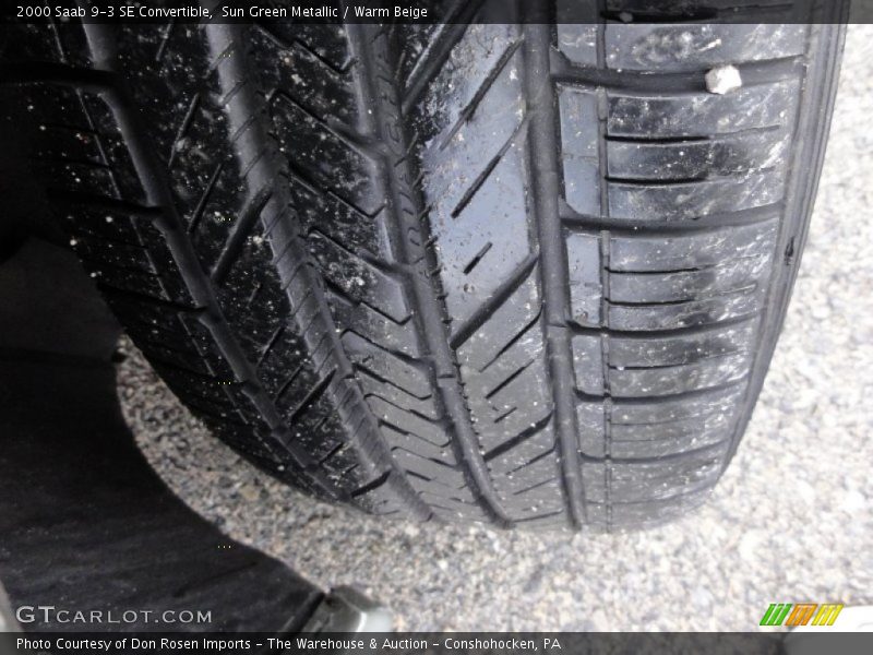 Sun Green Metallic / Warm Beige 2000 Saab 9-3 SE Convertible