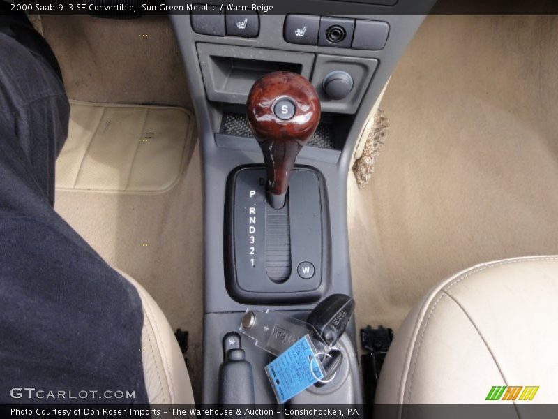Sun Green Metallic / Warm Beige 2000 Saab 9-3 SE Convertible