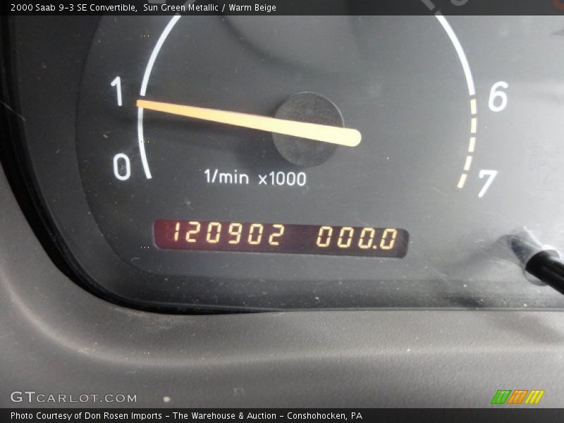 Sun Green Metallic / Warm Beige 2000 Saab 9-3 SE Convertible