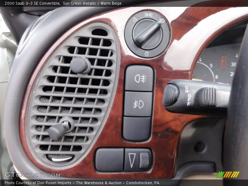 Sun Green Metallic / Warm Beige 2000 Saab 9-3 SE Convertible